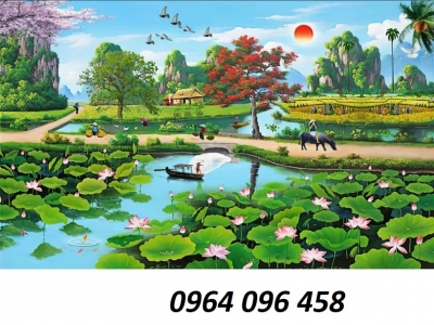 Tranh gạch 3d phong cảnh đồng quê - ZXC5