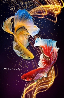 Tranh trang trí tường phòng khách gạch men 3d
