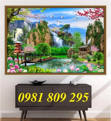 Gạch ốp tường , tranh gạch phong cảnh mới 3d