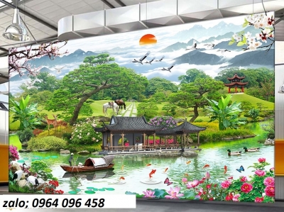 Tranh gạch 3d ốp tường ngoài trời - NVC55