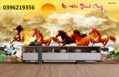 Tranh gạch 3D đẹp ngựa mã đáo