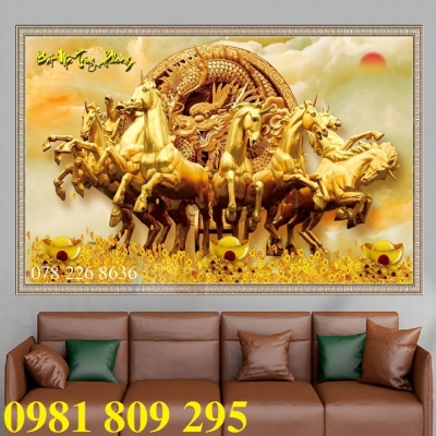 Gạch 3d ngựa - tranh gạch mã đáo thành công 3d