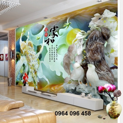Tranh gạch 3d ốp tường tranh chim công - SXC54