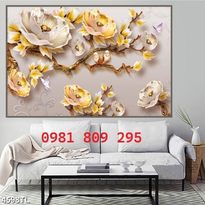 Gạch tranh ốp tường hoa , tranh sứ ngọc HN9991