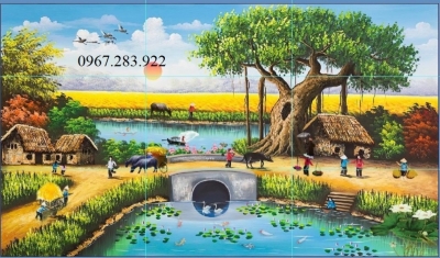 Tranh 3D- Tranh gạch đồng quê