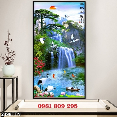 Tranh gạch men ốp tường 3d thác nước QP9331