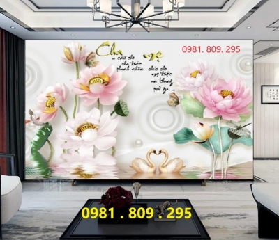 Gạch trang trí 3d hoa sen sứ ngọc HN9393