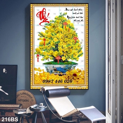 Gạch tranh hoa mai vàng HP8022