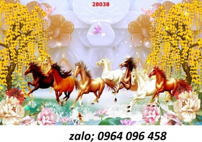 Tranh mã đáo thành công gạch tranh 3d ốp tường - 77CV