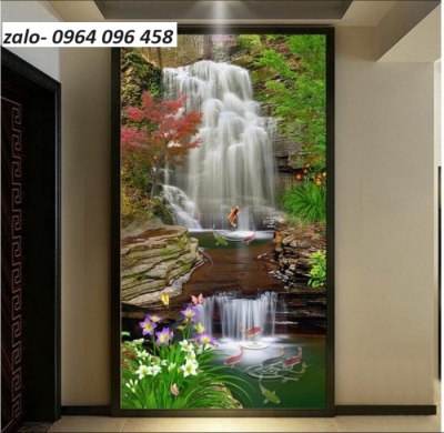 Tranh gạch 3d ốp tường phong cảnh khổ đứng - XCX433