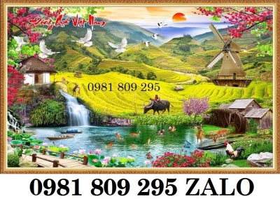 Gạch tranh 3d phong cảnh - tranh đồng quê