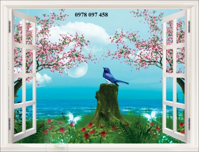 Tranh gạch cửa sổ