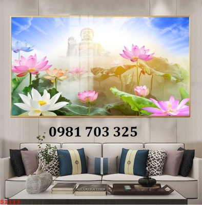 Tranh gạch 3d trang trí hoa sen