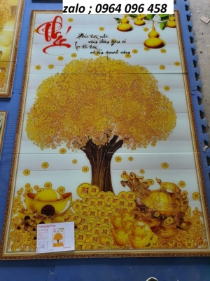 mẫu gạch tranh 3d phong thủy cây kim tiền - SNC21