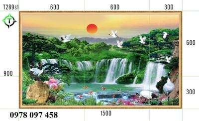 Tranh 3D - tranh gạch phòng khách