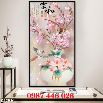 Gạch ốp tường tranh bình hoa Hp78