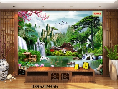Tranh gạch 3d sơn thủy trang trí