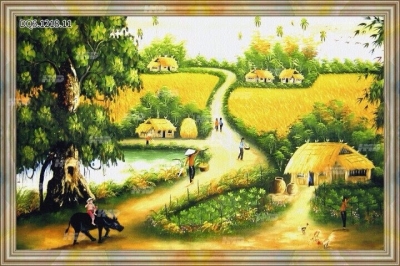 Tranh cảnh đồng quê - tranh gạch 3d ốp tường - TFCVV5
