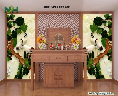 Tranh 3d - gạch tranh 3d ốp tường phòng thờ - CX43