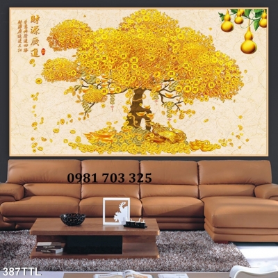 Gạch tranh kim tiền dán tường
