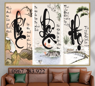 Tranh 3D- Tranh Phúc Lộc Thọ