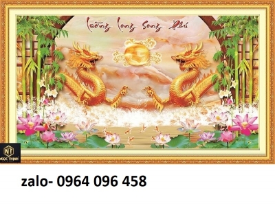 Tranh gạch 3d ốp tường rồng phượng - NVC44