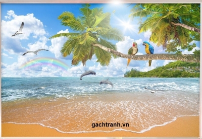Tranh gạch 3d phong cảnh biển- CVB89