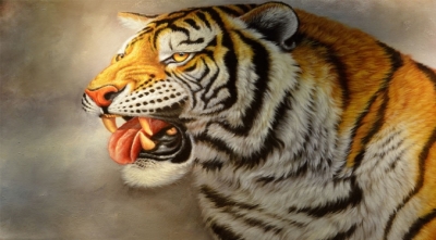 tranh hổ phong thủy - tranh gạch hổ phong thủy - DXC1