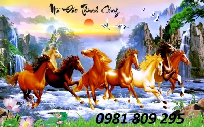 tranh gạch 3 ngựa hợp phong thủy