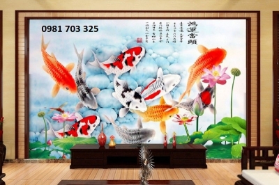 tranh cá chép-gạch tranh phong thủy
