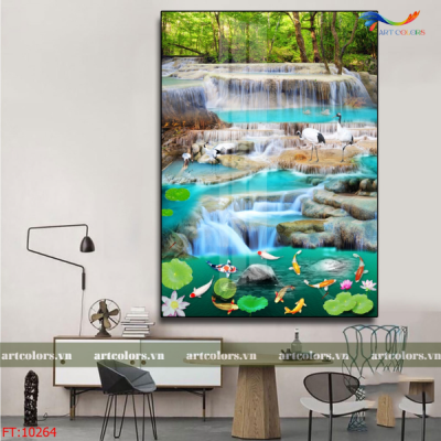 Tranh gạch khổ đứng phong cảnh trang trí