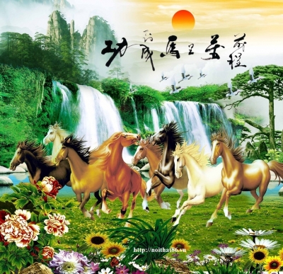 Tranh gạch men mã đáo thành công HP28
