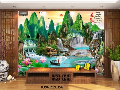 Tranh sơn thủy đẹp trang trí 3D