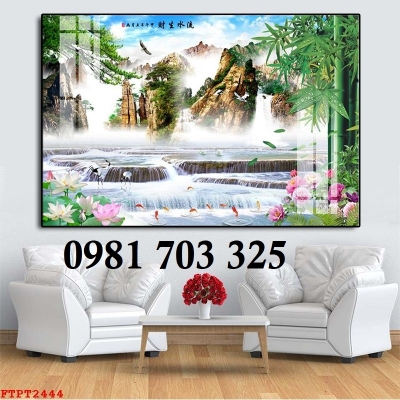 Tranh gạch 3D phong cảnh sơn thủy hữu tình