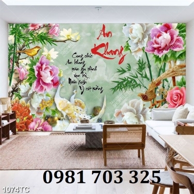 Tranh chim công phong thủy, gạch tranh 3D đẹp