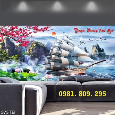 Tranh gạch , gạch 3d phòng khách HN229