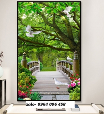 Tranh gạch 3d phong cảnh khổ đứng - ALK64