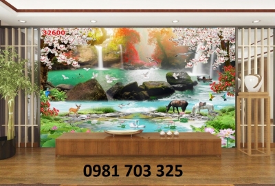 tranh 3D phong cảnh trang trí phòng khách