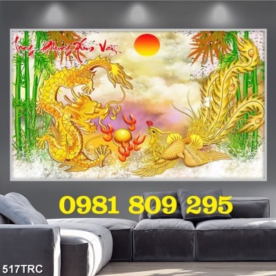 Gạch tranh 3d rồng , long phụng