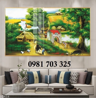 Gạch tranh phong cảnh đồng quê 3D