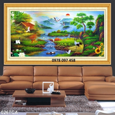 Tranh 3D ốp tường - tranh gạch giả sứ ngọc