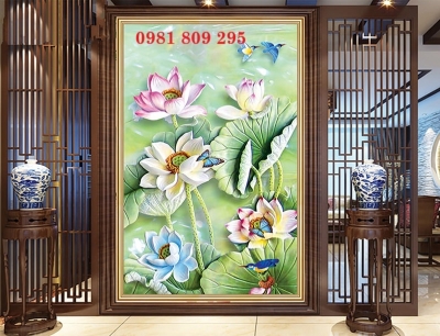 Mẫu gạch tranh khổ dọc , tranh ốp hiên