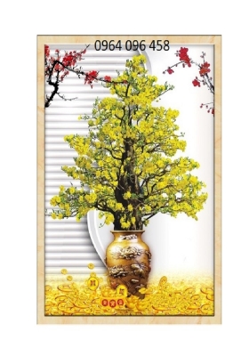 Tranh gạch 3d ốp tường tranh hoa mai - CX432