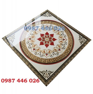 Gạch thảm vuông, gạch nền nhà đẹp khắc vàng HP9823