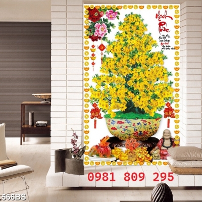 Tranh ốp tường 3d hoa mai , tranh gạch men