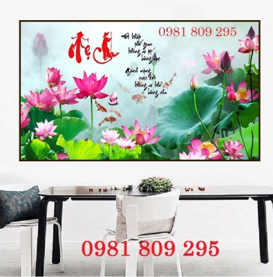 Mẫu tranh gạch hoa sen cao cấp JP65