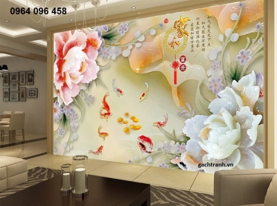 Tranh gạch 3d ốp tường phòng khách đẹp -NM89