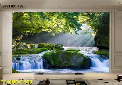Tranh gạch - tranh thác nước