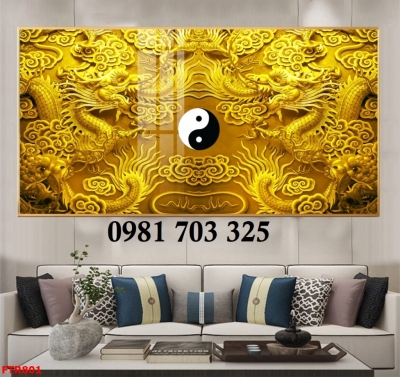 Gạch men 3D, tranh rồng phong thủy tài lộc