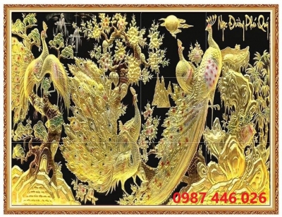 Tranh gạch men chim công HP72933